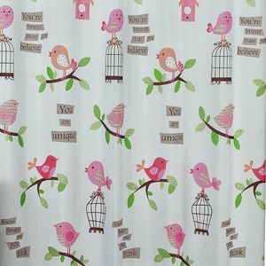 Inspirational Tweets Birds Birdcage Fabric Shower